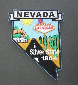Parche bordado mapa Nevada EE. UU. Silver State EE. UU. 3 x 3,75 pulgadas - Imagen 1 de 1