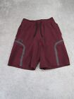 Under Armour Shorts Mens Small Maroon Red Performance Cargo Pockets Gym *Read