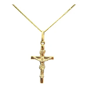 9ct 9k Yellow Gold Crucifix Cross Pendant With Jesus 2.3 Grams. Brand New - Picture 1 of 9