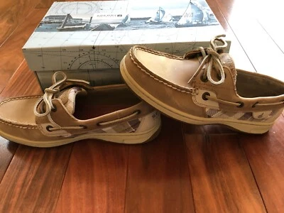 Zapatos de barco para mujer SPERRY TopSider BLUEFISH LINO 9174525 talla 6,5 tostado lavanda Foto 1 de 4