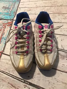 Nike Air Max 95 LE GS Youth 310830-120 Oro Blanco Azul Rosa EE. UU. 6,5 AÑOS - Imagen 1 de 7