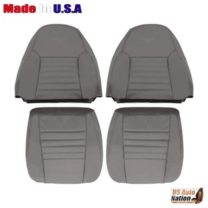1999 to 2004 Ford Mustang GT Driver Passenger Perforated Leather Seat Cover Gray - Bild 1 von 14