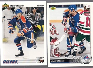 LOT (2) 1991 & 1992 UPPER DECK HOCKEY #246 & #242 MARK MESSIER RANGERS/OILERS - NM - Bild 1 von 2