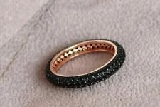 2.00Ct Round Cut Lab-Created Black Spinel Wedding Band Ring 14K Rose Gold Plated