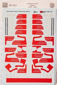 Microscale Decal #87-177 Southern Pacific - SP -- Diesels (gray, Red Wings, Whit - Picture 1 of 1