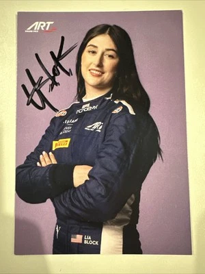 Signed Autograph Driver card Lia Block (Williams) ART Grand Prix Formula 1 Rare! - Image 1 of 2