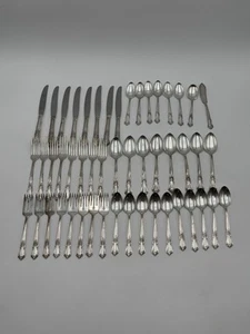 WM A Rogers Oneida LTD Silver Plate VALLEY ROSE 50 Pcs Silverware - Picture 1 of 11