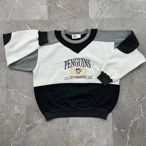 Vintage Pittsburgh Penguins Sweatshirt Mens Large Crewneck Sweater Logo 7 90s - Picture 1 of 11