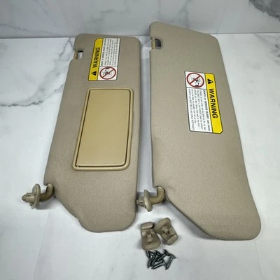 2001 OEM Mitsubishi Montero Sport LS Sun Visors Sunvisor Set Pair Tan - Image 1 of 4