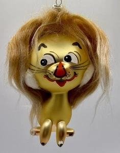 VTG Mouth-Blown Soffieria De Carlini Glass Ornament, LION WITH LONG MANE. See**. - Picture 1 of 12