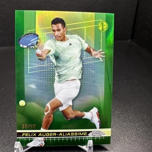 2024 Topps Chrome - Felix Auger-Aliassime #127 Green Grass 50/99 Refractor (RC) - Picture 1 of 2