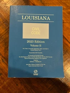 Louisiana Civil Code 2023 Ausgabe Band 2 - Bild 1 von 6
