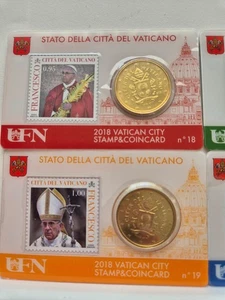 Vatican 2018  50 ct. Stamps & Coincard  Nr. 18 ; 20 ; 21 ; 22 - Bild 1 von 2