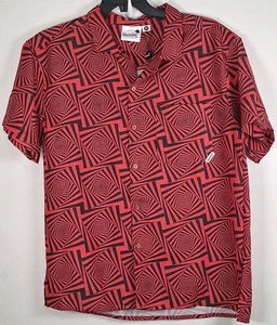 Boardies Apparel Hawaiian Red / Black Vortex Short Sleeve Shirt Size M, New - Picture 1 of 7