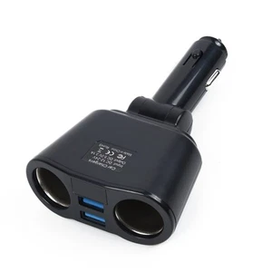 Adaptateur Chargeur USB Allume Cigare Voiture 120W 90° Sans Fil Noir - Photo 1 sur 12