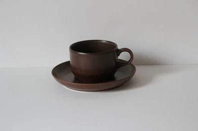 Arzberg Kristina Siena Brown Tea Cup and Saucer Cup Bottom Place Setting - Image 1 of 2