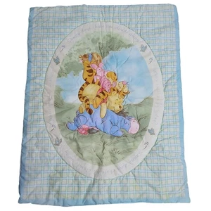 Winnie Puuh Kinderbettdecke 35x42 wendbar handgefertigt Ferkel Eeyore Tigger - Bild 1 von 4