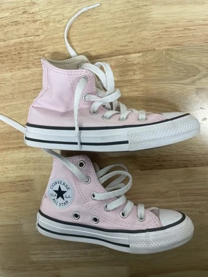 Converse All Stars Kids Girls Size 11 Pink High Top Shoes - Image 1 of 4