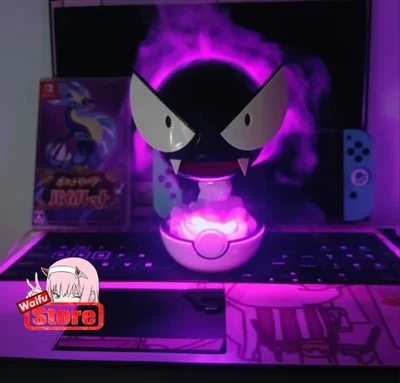 Pokemon Gastly Humidifier Night Light LED Lamp Air Moisturizer Spray Home Decor - Immagine 1 di 4