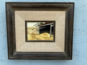 Bruce Glen Art Carmel California Painting Egg Tempera Wiccan “feed Corral” 5x7 - Picture 1 of 9