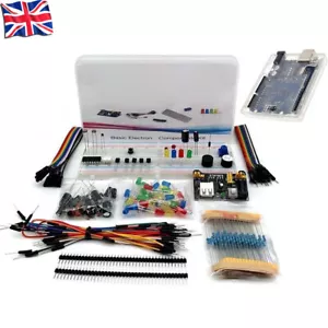 Basic Electronics Starter Kit with UNO R3 Board Enclosure for Arduino Project UK - Picture 1 of 10