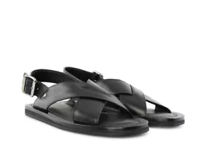 NW CHURCH´S shoes Dover EX0001 crossed sandals Black calf leather UK 8 US 9 - Picture 1 of 8