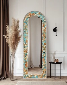Sun-Drenched Harmony – Mosaic Floor Mirror - Picture 1 of 12