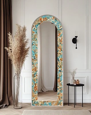 Sun-Drenched Harmony – Mosaic Floor Mirror - Image 1 of 4