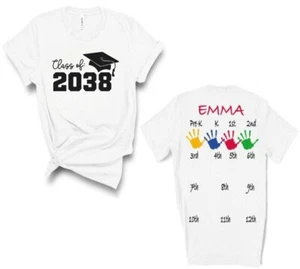 Class of 2038-2039 Handprint Shirt, Grow with me shirt, First Day of School - Picture 1 of 6