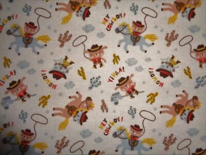 Drap de berceau ajusté en flanelle artisanale, chevaux avec petits ours chatons / REDUIT - Photo 1/2