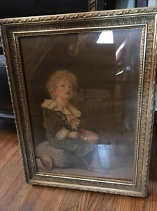 Antique Print Bubbles Sir John Millais Pears Ornate Gilt Frame 19x15” - Picture 1 of 9