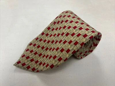 Valentino Men's Green Red Geometric Silk Neck Tie $295 - Imagem 1 de 4