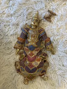 Authentische Thailand asiatische Tänzerin/Marionette/Puppe handgefertigt 25 Zoll L. Hängedeko - Bild 1 von 2