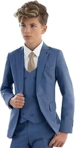 Suit for Boys Wedding Tuxedo Slim Fit 3Pcs Kids Formal Tuxedo Suit Child Blazer - Picture 1 of 39