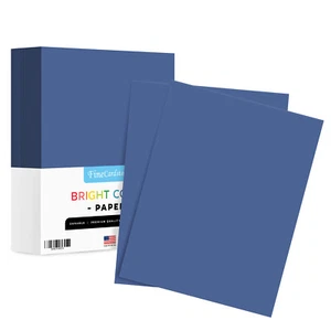 Dark Blue Bright Color Paper, 24lb Bond (90GSM), 8.5 x 11, 500 Sheets - Picture 1 of 6