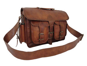 Vintage Leather Camera Messenger Bag DSLR SLR Padded Case Briefcase Satchel Bags