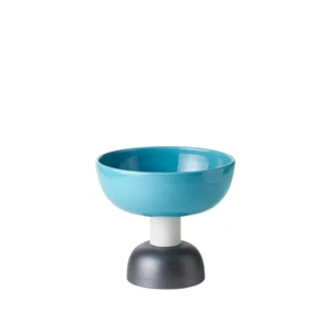 BITOSSI x Ettore Sottsass ALZATA 23 Compote Dish Turquoise W 9.8 x D 9.8 x H 9in - Picture 1 of 1