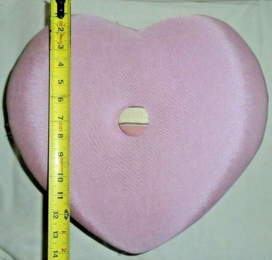 Vintage Beautifully Designed Pink Heart Shaped Padded Fancy Footstool/Stool HTF - Image 1 of 4
