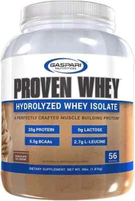 Gaspari Nutrition Proven Whey 100% Whey Isolate Protein 4LB Pick Flavor New - Image 1 of 4