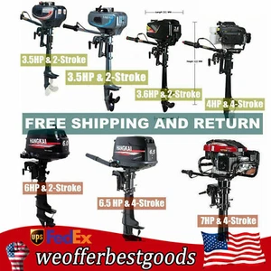 3.5-7.0HP Outboard Motor 2/4Stroke Fishing Boat Engine w/ Water/Air Cooling - Picture 1 of 75