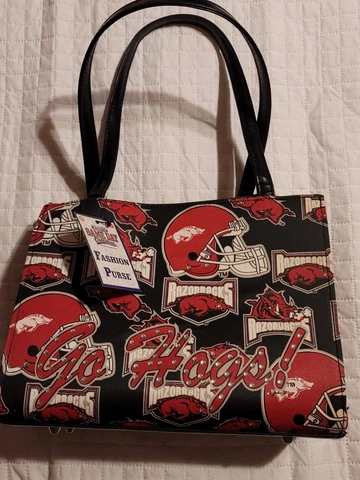 Game Day Outfitters Arkansas Razorback Fashion Purse Black With Bling Cover
