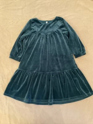 Рождественский ежедневный чай коллекции зеленый велюр платье 10 девочек праздник мягкий и теплый - Изображение 1 из 3