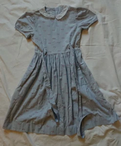 Vintage Genuine Laura Ashley Girls Blue Dress 9/10 Years/140cm - Picture 1 of 10