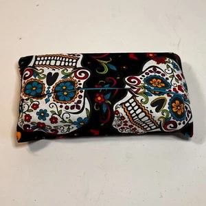 Porta Pañuelos Bolsillo Hecho a Mano Día de Muertos Halloween Doble Cara 5x3 Nuevo - Imagen 1 de 3
