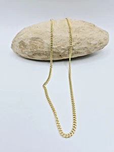 10KT Yellow Gold * Hollow Curb Chain 16.0 Inches x 2.9mm x 1.4mm Lobster Clasp - Picture 1 of 7