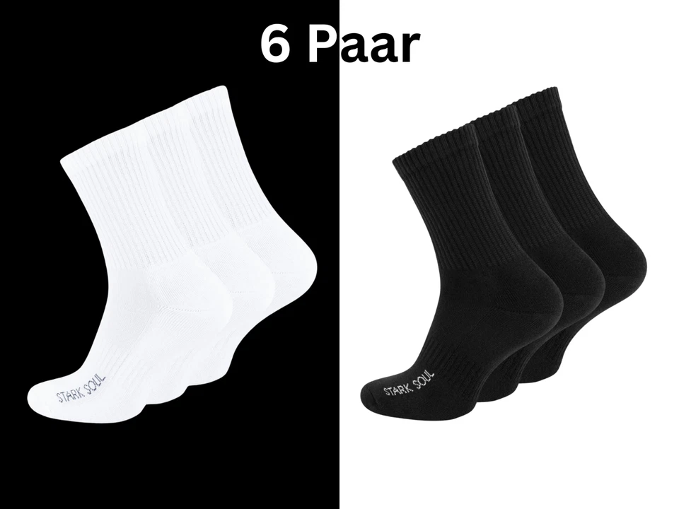 6 pares de calcetines deportivos Stark Soul con suela de rizo unisex algodón