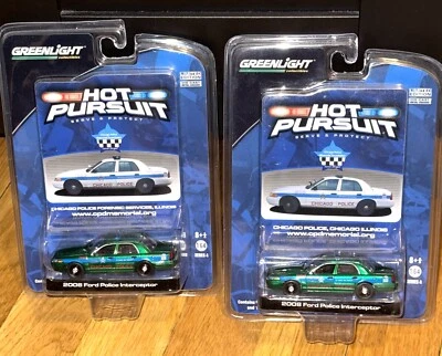 1/64 CHICAGO CROWN VICTORIA GREEN MACHINES BOTH VERSIONS REG & FORENSICS RARE!! - Image 1 of 3