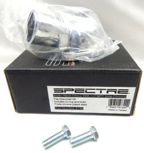 Chrome Thermostat Housing Water Neck Chevy V8 Engine 1/2" NPT Fitting - Picture 1 of 2