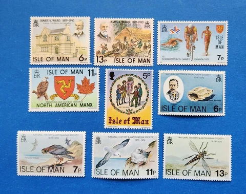 Isle Of Man Stamps, Scott 137-145 Complete Sets MNH Cover
