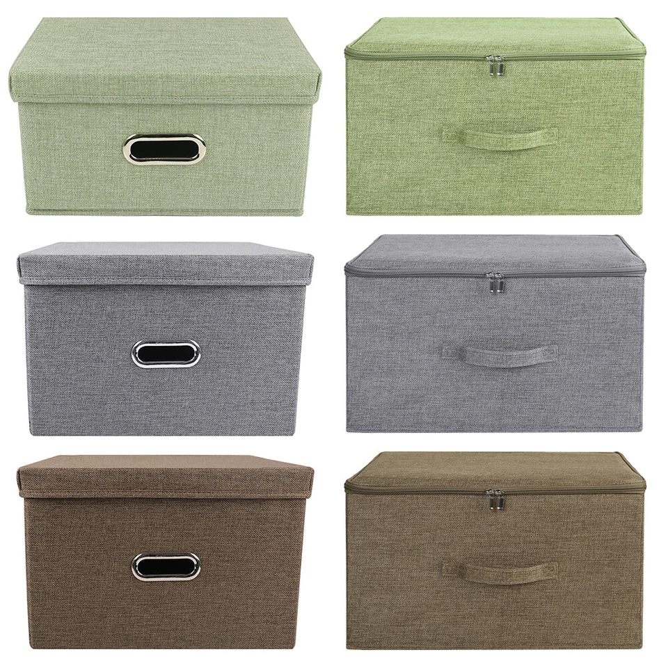 Collapsible Storage Bin Box with Lid Heavy Duty Fabric Cube Organizer Containers - Image 1 of 4